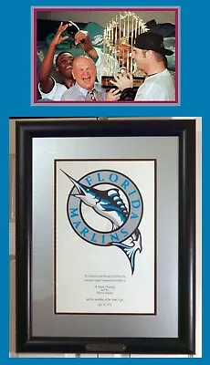 FLORIDA MARLINS: Wayne Huizenga Owner Personal Team Award/Trophy Framed • $1995