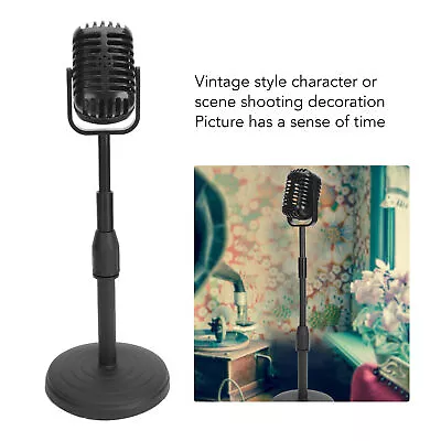 Retro Mic Prop Fake Vintage Old Style Model With Stand Antique Decor For BUU • $38.06