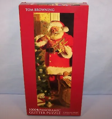 Tom Browning 1000pc Panoramic GLITTER Jigsaw Puzzle A MAGICAL NIGHT Santa X'mas  • $10.99