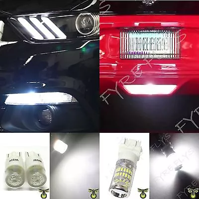 White LED Side Marker Parking Light & Reverse Back Up Light For 2015-17 Mustang • $24.98