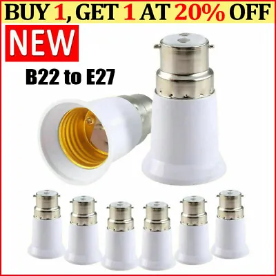 1-20X BC B22 To ES E27 Bayonet Adaptor Edison Screw Light Bulb Converter Holder • £2.22