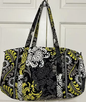 Vera Bradley Baroque Grey Yellow Black Large Duffel Bag RETIRED • $43.88
