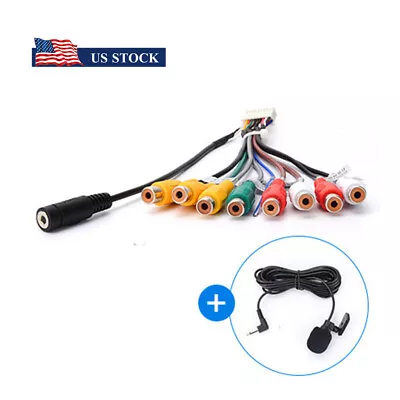 Universal 20-PIN Car Auto Stereo Radio RCA Output Wire Aux-in Adapter Cable +MIC • $14.51