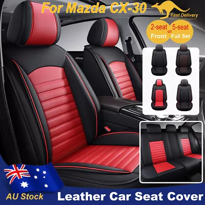 Waterproof Leather Car Seat Covers Breathable 2/5-seat Cushions For Mazda CX-30 • $137.36