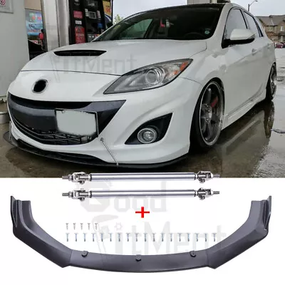 For Mazda 3 6 Axela CX 5 7 Miata MX RX8 3PCS Front Bumper Lip Spoiler+Strut Rods • $94.42