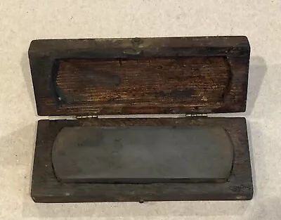 Vintage Sharpening Stone In 5”Wooden Box Sharpening Tool • $25