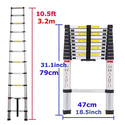 8.5-20FT Aluminum Telescopic Ladder Multi-Purpose Extension Folding 330LBS Load • $71