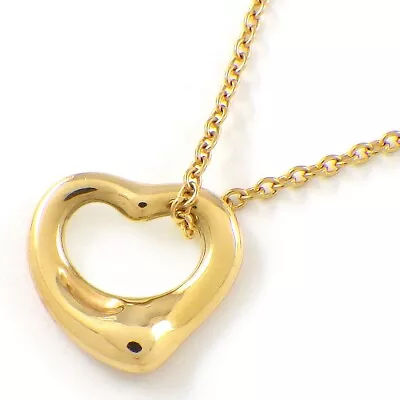 Tiffany & Co. Necklace Open Heart 11mm Model 60018443 Elsa Peretti 750 Rose Gold • $645.41