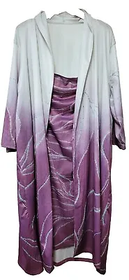 Women's 5XL Long Dress Lounge Relaxed Fit Purple Tropical  Attatched Jacket  • $23.99