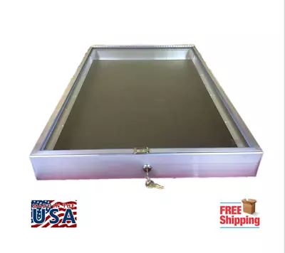 Aluminum Display Case End Opening 34 X 22 X 3  Glass Top Showcase For Trade Show • $204.89