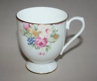 Footed Coffee Mug Mikasa Rosemead Floral Bone China FX013 - More Available • $12.95