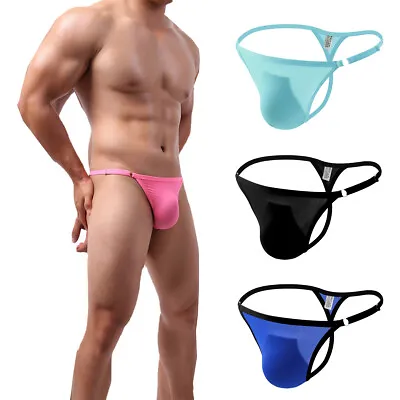 Mens Sexy Low Rise Panties Bulge Pouch G-string Shorts Thong Briefs Underwear UK • £5.30