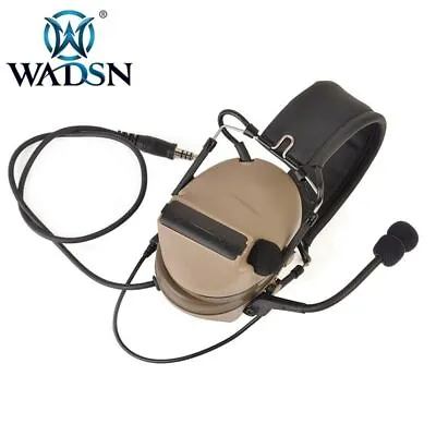 WADSN Airsoft Military Comtac II Noise Reduction Headset Communication - DE TAN • £52.56