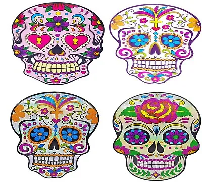£5.99 • Buy Halloween Hanging Decorations Glitter Skull Laser Sparkle Day Of The Dead X 2 