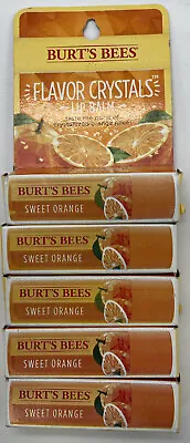 5x Burt’s Bees SWEET ORANGE Flavor Crystals Lip Balms  100% Natural  .16 Oz Ea • $22.99