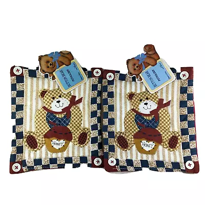 Button Bear With Honey Pot Potholders Lot Of 2 Magic Creations Vintage New • £9.35