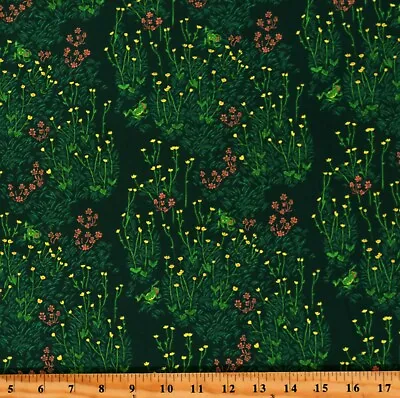 Cotton Heather Ross Tall Buttercups Flowers Fabric Print By The Yard D683.81 • $12.95