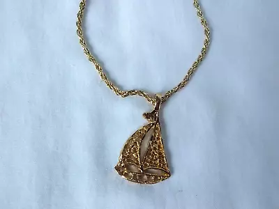 Sail Boat Nautical  Pendant Necklace 19  Women's Jewelry USA Seller Gift  NWT • $11.99