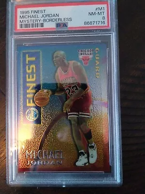 1995 Topps Finest MICHAEL JORDAN #M1 Mystery Borderless INSERT - GRADED PSA 8 • $99.99