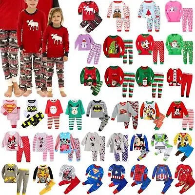 Kids Baby Girls Nightwear Sleepwear Outfits Pyjamas Christmas Age 1-7 Years Old- • £12.05