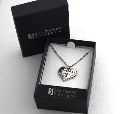 Bob Siemon Designs Sterling Silver Heart Necklace 18  I Am My Beloved's / Mine • $29.90