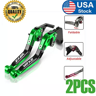 Foldable Extendable Brake Clutch Levers For KAWASAKI ZX-6R ZX6R/636 Ninja ZX6RR • $36.89