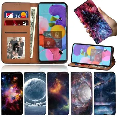 Space Leather Stand Cover Case For Samsung Galaxy A10E A20E A40 A41 A50 A70 A71 • £4.43