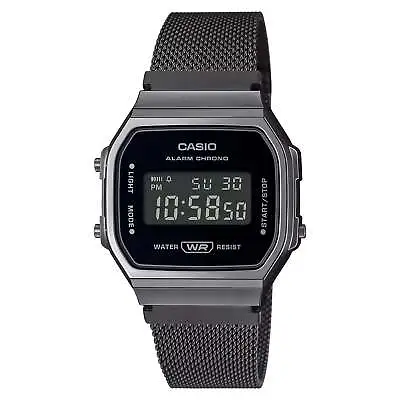 Casio Vintage Grey Steel Mesh Digital Women's Watch - A168WEMB-1B • $167