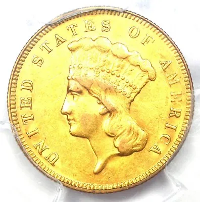 1878 Three Dollar Indian Gold Coin $3 - Certified PCGS AU53 - Rare Coin! • $1980.75