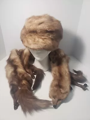 Woman’s Vtg Precious Furs By MARCHE' MINK HAT And STOLE • $39.99