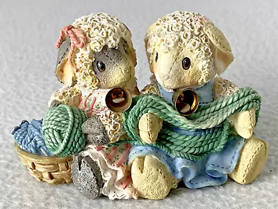 Enesco Lamb Figurine Mary Had A Little Lamb Close Knit Friends 1995 Resin 159727 • $9.88