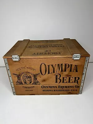 Vintage Olympia Beer Brewing It’s The Water Wooden Crate Tumwater ORIGINAL • $229