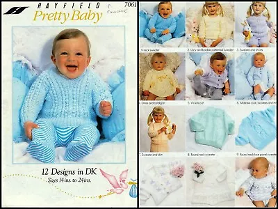   Hayfield Pretty Baby Baby Knitting Pattern Booklet  12  Dk Designs 14-24 Ins • £1.50