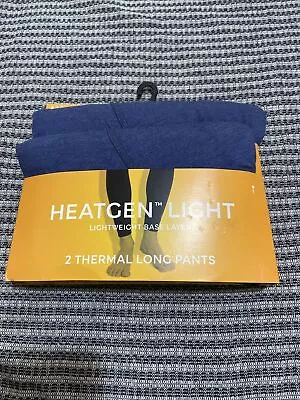 M&S  Men’s 2 Pack Heatgen Lightweight Thermal Long Pants (blue) Size 2XL RRP £28 • $27.32