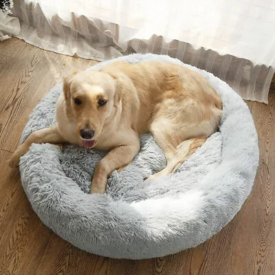 £17.99 • Buy Extra Large Dog Cat Pet Calming Bed Comfy Fluffy Donut Dog Beds Round Soft Plush