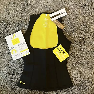 NWT Hot Shapers Neotex Smart Fabric Cami Tank Top Black Yellow Women’s Small • £14.60