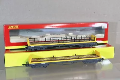 HORNBY R6143 RAKE Of 2 BR CARFLAT CAR TRANSPORTER WAGON B748698 BOXED Oe • £24.50