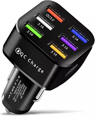 Car Charger Adapter 6 USB Multi Port Fast Charger Include QC 3.0 & 5 Other Ports • $10.53