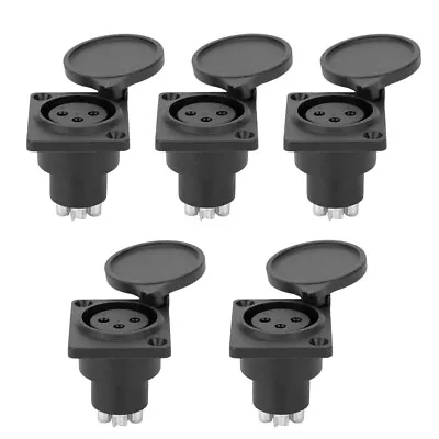 5Pcs 3pin XLR Waterproof Female Chassis Panel Plug Audio Socket For Power Microp • £4.67