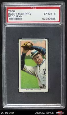 1909 T206 Harry McIntire BRK Superbas (Dodgers) VARIATION & UER PSA 6 - EX/MT • $1160