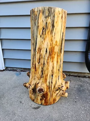 Pine Stump  Stool Natural Edge Side Table End Table-8x8x21 1/2 • $43