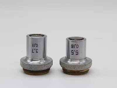 LOMO Microscope Objective Pair 3.7x And 5.5x AS IS #AR15 • $69