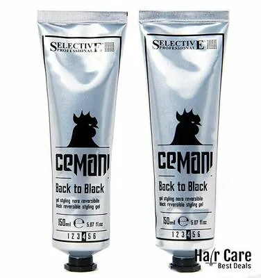 (2X) SELECTIVE PROFESSIONAL CEMANI Back To Black Hair Gel -150ml • £36.77