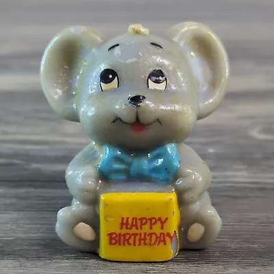  Vintage Russ Berrie Mouse Happy Birthday Candle 3.25 Inch Tall Unburned  • $11.95