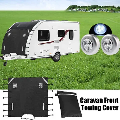 Caravan Front Towing Cover Protector Universal LED Light Shield Guard Waterproof • $52.88