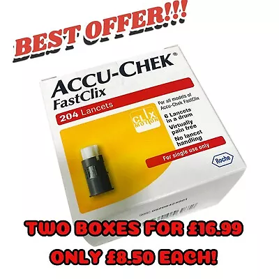 Accu-Chek FastClix Lancet - 3 Boxes Of 204 Lancets FAST & FREE DELIVERY! • £25.50