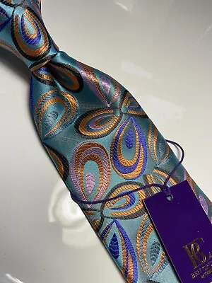 Nwt Verse 9 Multi Color Geometric Style Print Silk Designs Neck Tie & Hanky • $24.99