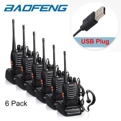 $82.99 • Buy 2/4/6Pcs BF-888S Walkie Talkies UHF 400-470MHZ Two Way Radio + Earpieces