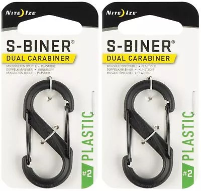 Nite Ize S-Biner Plastic Dual Carabiner #2 - Black (2-Pack) • $9.58