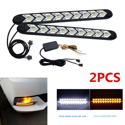 2Pcs 12V 27W 9 LED Car Daytime Running Light Strip Driving Fog Turn Signal Lamp • $30.35